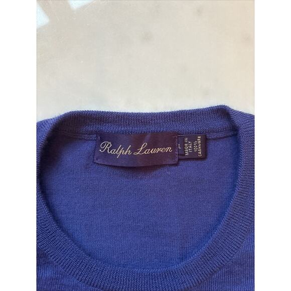 Ralph Lauren Purple Label Men's Lightweight 100% Cashmere Crewneck Sweater L - Picture 4 of 7